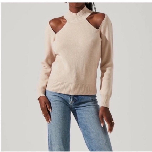 Astr Sweaters - ASTR The Label Women’s Sweater Hilary Sweater Sand New with Tags size Small